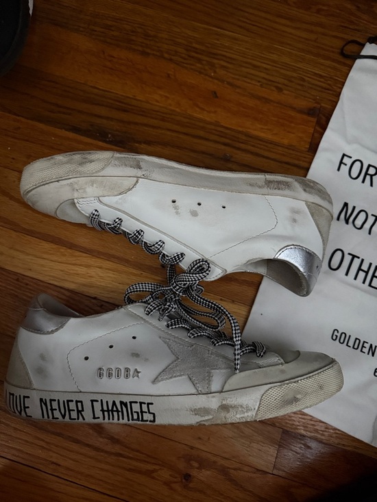 Golden Goose White and Silver Women's Sneakers - Picture 4 of 4